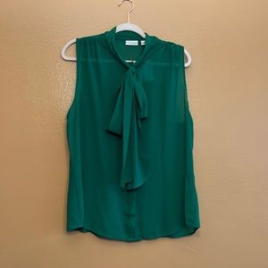 Green Sleeveless Eva Mendes Blouse